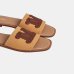 Женские шлепанцы пляжные Max Mara Gene кожа бежевый 2516521019 002