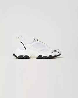 Женские кроссовки Twinset Running trainers комбинированые белый 251LLT012-00001
