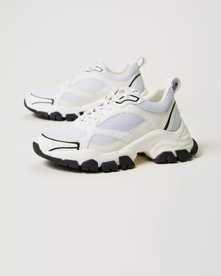 Кросівки жіночі Twinset Running trainers комбіновані білий 251LLT012-00001