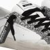 Жіночі кросівки Crime London SK8 Deluxe Silver Glam шкіра білий з сріблястими вставками 26102PP5