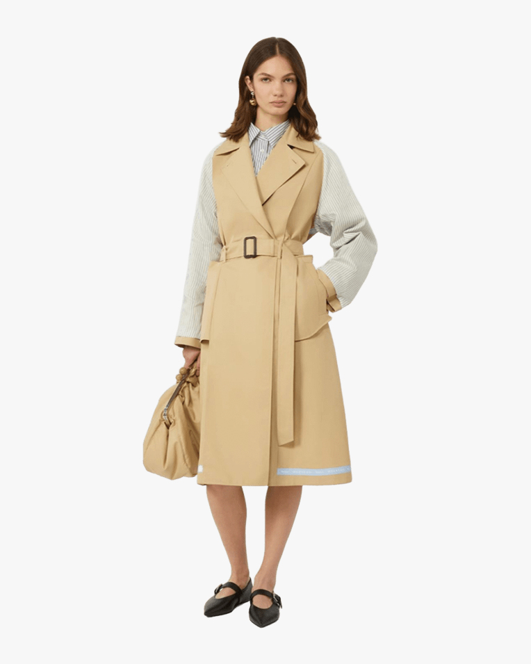 Жіночий тренч двосторонній Max Mara Weekend Canasta бавовна бежева 2615021021003