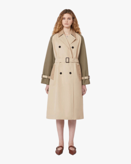 Женский тренч двусторонний Max Mara Weekend Canasta хлопок бежевый хаки 2615021021024