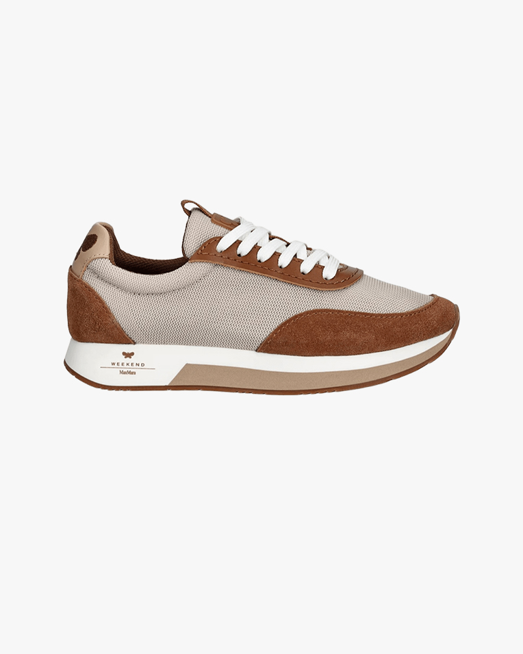 Женские кроссовки Max Mara Weekend Wkararo комбинированная замша бежевый 26157610546 002