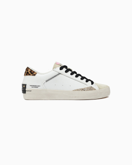 Жіночі кросівки Crime London Distressed Savage White білий шкіра з анімалістичним принтом 27000РР6.10-Distressed