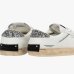 Женские кеды Crime London Distressed кожа белые с серебристыми блестками и дополнительной шнуровкой 29000PP8.10