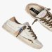 Женские кеды Crime London SK8 Deluxe кожа белые комбинированные и дополнительной шнуровкой 29101PP8.10