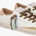 Женские кеды Crime London SK8 Deluxe кожа белые комбинированные и дополнительной шнуровкой 29101PP8.10