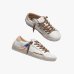Женские кеды Crime London SK8 Deluxe кожа белые комбинированные и дополнительной шнуровкой 29101PP8.10
