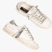 Женские кеды Crime London SK8 Deluxe Always Shining кожа белые с блестками и дополнительной шнуровкой 29111PP8.10