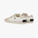 Женские кеды Crime London SK8 Deluxe кожа белые с золотыми вставками и дополнительной шнуровкой 29125EE8.10