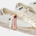 Женские кеды Crime London SK8 Deluxe кожа белые с золотыми вставками и дополнительной шнуровкой 29125EE8.10