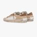 Жіночі кеди Crime London SK8 Deluxe Wedge Champagne Dust шкіра білі з бежевими вставками та додатковою шнурівкою 29154PP8.15