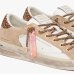 Жіночі кеди Crime London SK8 Deluxe Wedge Champagne Dust шкіра білі з бежевими вставками та додатковою шнурівкою 29154PP8.15