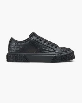 Женские кеды Marc Jacobs The Leather Sneaker кожа черный 2R4FSN001F17 001