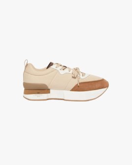 Женские кроссовки Max Mara Weekend Zambra текстиль бежевый 5766015406004 004