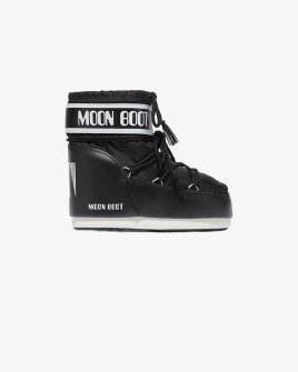 Жіночі черевики снігоходи Moon Boot Icon Low Black Nylon Boots укорочені чорний з білим 80D1409340