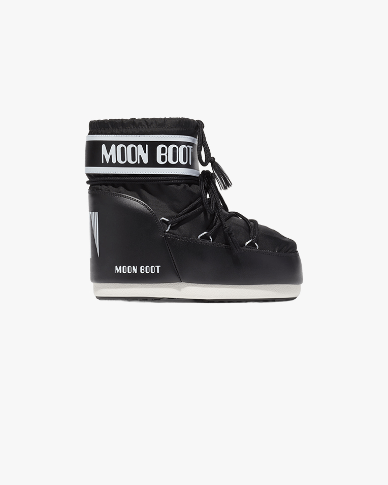 Жіночі черевики снігоходи Moon Boot Icon Low Black Nylon Boots укорочені чорний з білим 80D1409340