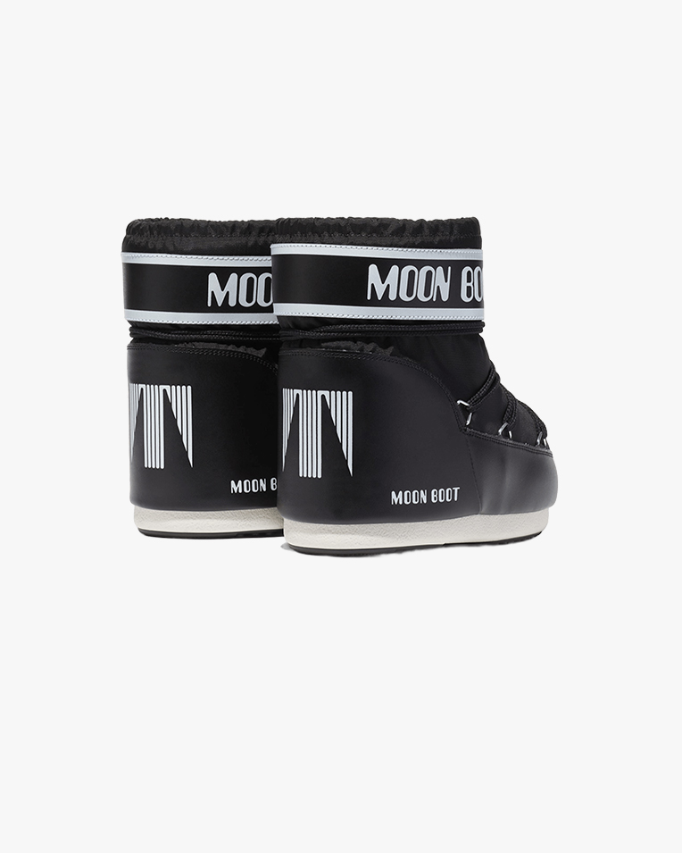 Жіночі черевики снігоходи Moon Boot Icon Low Black Nylon Boots укорочені чорний з білим 80D1409340