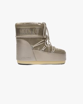 Жіночі черевики снігоходи Moon Boot Icon Low Glance Platinum Satin Boots укорочені золоті 80D1409350