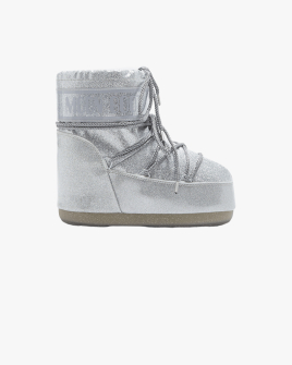 Женские ботинки снегоходы Moon Boot Icon Low Silver Glitter Boots укороченные серебро с блестками 80D1409440