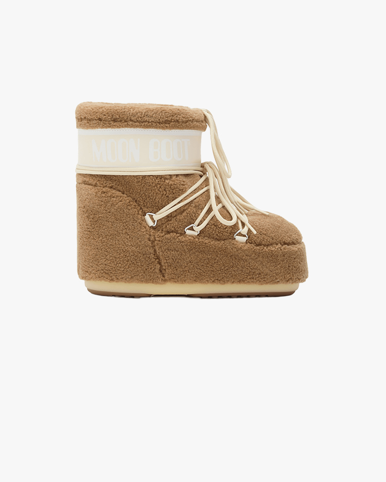 Женские ботинки снегоходы Moon Boot Icon Low Camel Fleece Boots укороченные бежевый 80D1409700