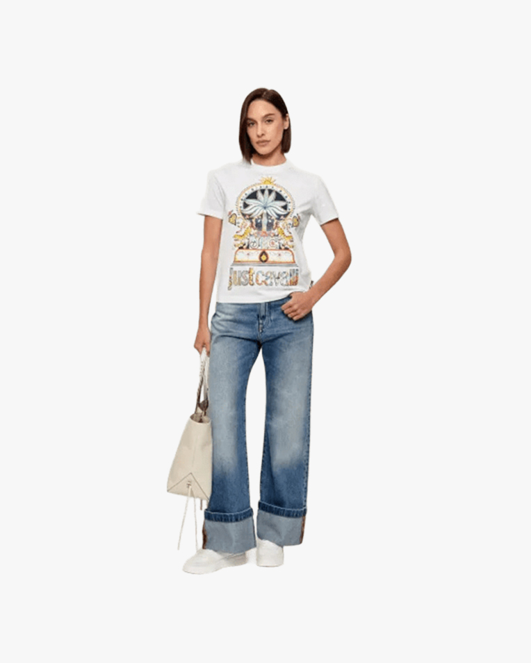 Женские кеды Just Cavalli Azula кожа белые 80RA3SM1ZPC09