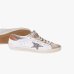 Женские кеды Golden Goose Super-Star кожа белые с блестками GWF00101.F008719.12524