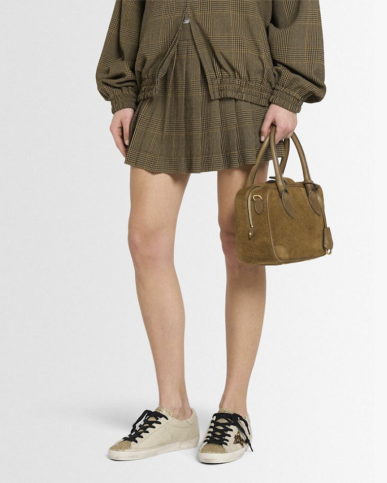 Женские кеды Golden Goose Super-Star кожа белый с леопардовой звездой GWF00101F007524