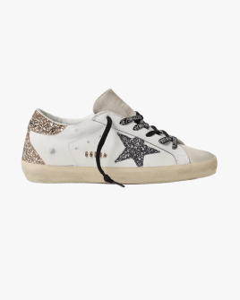 Жіночі кеди Golden Goose Super-Star Classic шкіра білі із золотими блискітками GWF00102F00535882532 Жіночі кеди Golden Goose Super-Star Classic шкіра білі із золотими блискітками GWF00102F00535882532