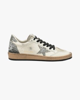Жіночі кеди Golden Goose Ball Star шкіра білий зі срібними блискітками GWF00117F00747212274
