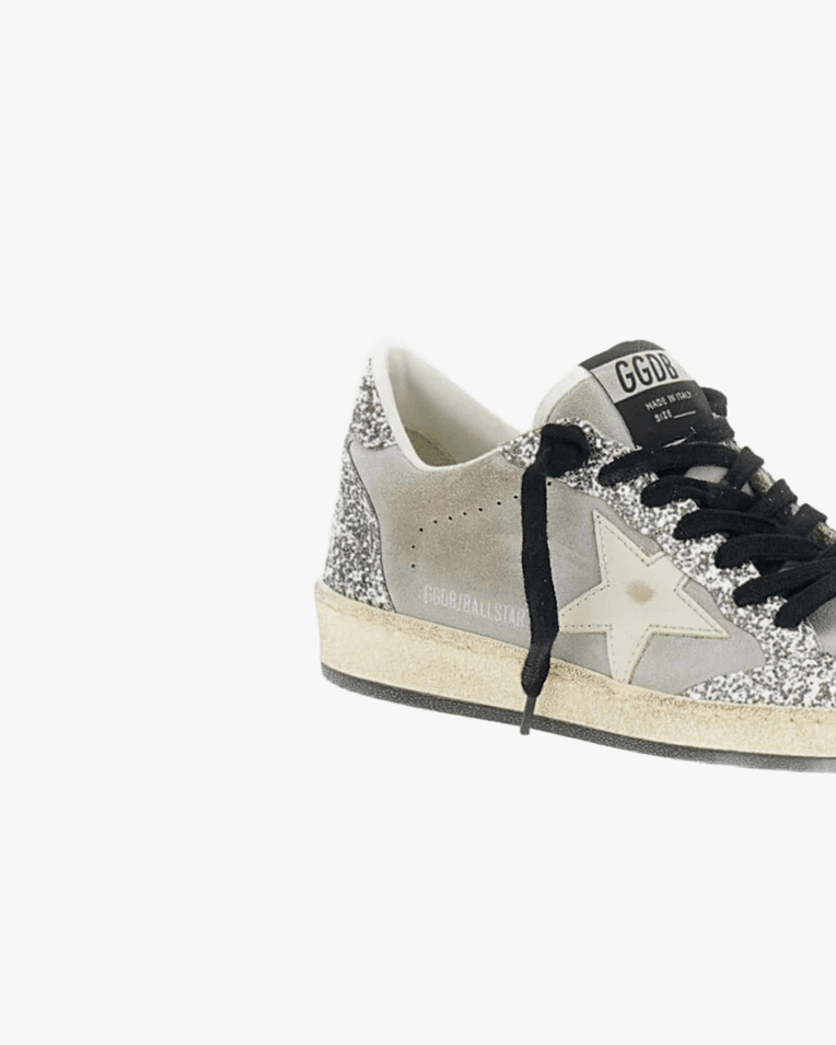 Жіночі кеди Golden Goose Ball-Star замша сірі з блискітками GWF00117F00872360379 Жіночі кеди Golden Goose Ball-Star замша сірі з блискітками GWF00117F00872360379