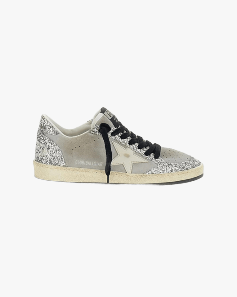 Жіночі кеди Golden Goose Ball-Star замша сірі з блискітками GWF00117F00872360379