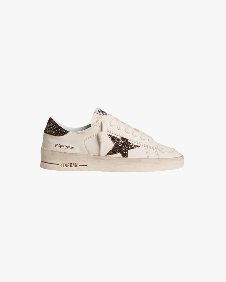 Купить женские кеды Golden Goose Stardan кожа белый с коричневыми