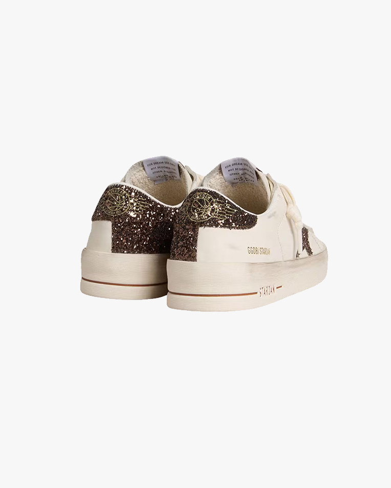Купить женские кеды Golden Goose Stardan кожа белый с коричневыми