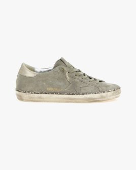 Жіночі кеди Golden Goose Super-Star шкіра сірий з блискітками GWF00857F00805915864 Жіночі кеди Golden Goose Super-Star шкіра сірий з блискітками GWF00857F00805915864
