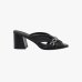 Женские мюли Pinko Lara 01 серебряная фурнитура кожа черный SD0505P003Z99