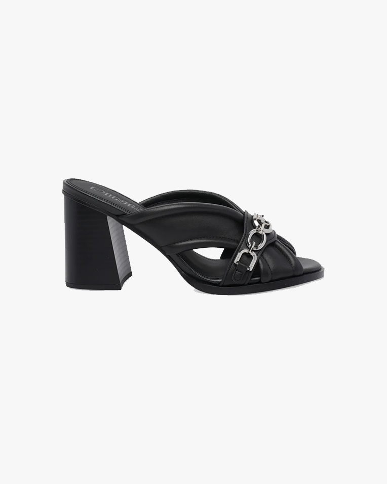 Женские мюли Pinko Lara 01 серебряная фурнитура кожа черный SD0505P003Z99