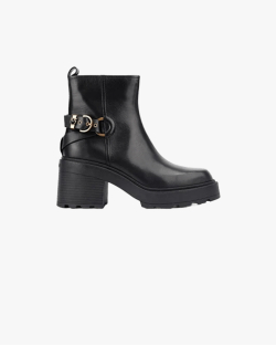 Женские ботильоны Pinko Altea 03 кожа черные с ремнем на каблуке SD0551P001Z99