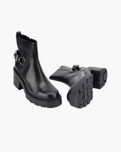 Жіночі ботильйони Pinko Altea 03 чорні шкіра з ременем на підборах SD0551P001Z99