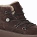 Женские ботинки снегоходы Pinko Martina 01 замша коричневые на меху с шнуровкой SD0567P002L72