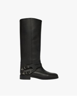 Жіночі чоботи Pinko Cheval 02 високі з ременем збоку шкіра SD0635P001Z99