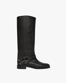 Жіночі чоботи Pinko Cheval 02 високі з ременем збоку шкіра SD0635P001Z99