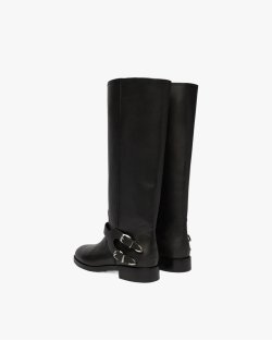 Жіночі чоботи Pinko Cheval 02 високі з ременем збоку шкіра SD0635P001Z99