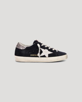 Женские кеды Golden Goose замша с глиттером синие SGWF00101.F006163. 50600 Женские кеды Golden Goose замша с глиттером синие SGWF00101.F006163. 50600