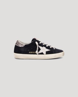 Жіночі кеди Golden Goose замша із гліттером сині SGWF00101.F006163. 50600