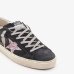 Женские кеды Golden Goose замша с глиттером на высокой подошве серый SGWF00118.F006202.60537