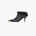 Жіночі ботильйони Pinko Lucy 25 шкіра з металевою вставкою утеплені чорний SD0421P093Z99