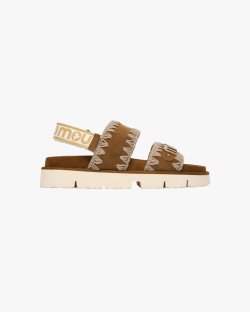 Женские босоножки Mou Bio Sandal suede met logo замша коричневый SW461001A