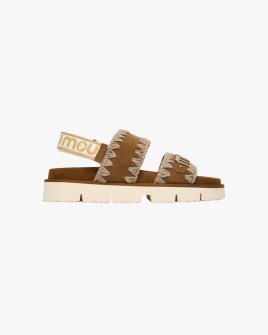 Женские босоножки Mou Bio Sandal suede met logo замша коричневый SW461001A Женские босоножки Mou Bio Sandal suede met logo замша коричневый SW461001A
