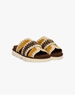 Женские шлепанцы Mou Sandal Bicolor разноцветные замша SW461014A